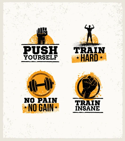 锻炼健身运动和健身元素 — 图库矢量图片
