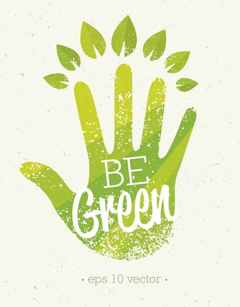 Είναι το χέρι Πράσινη eco — Διανυσματικό Αρχείο