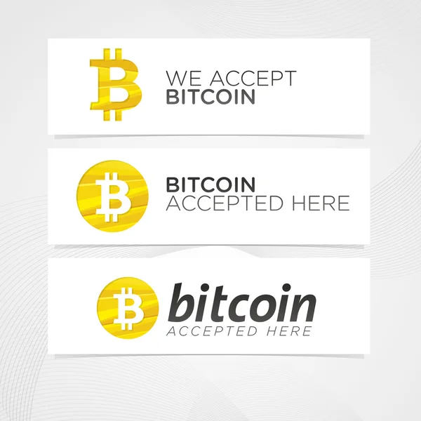 Bitcoin moneda digital banners creativos — Vector de stock