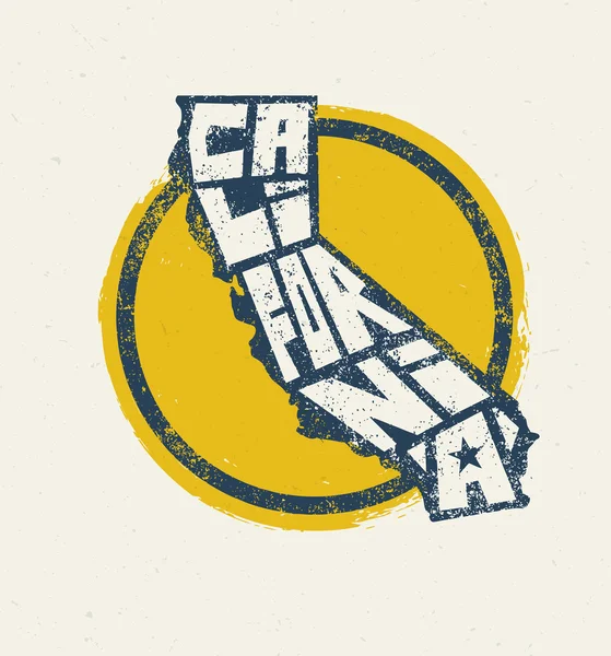California State T-shirt Stampa Concep — Vettoriale Stock