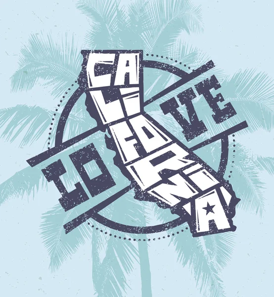 Love California Creative T-shirt Print — Stock Vector