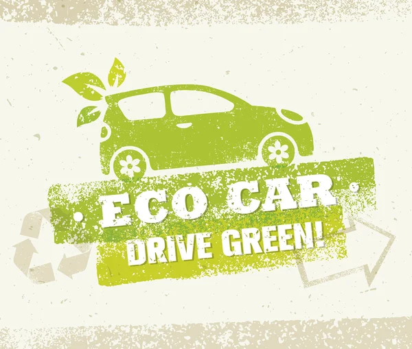 Eco coche verde concepto — Archivo Imágenes Vectoriales