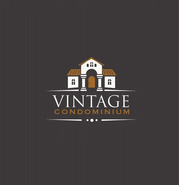 Vintage de lujo condominio emblema — Vector de stock