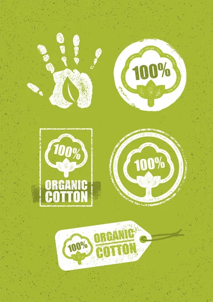 Algodão orgânico Eco Green Set —  Vetores de Stock