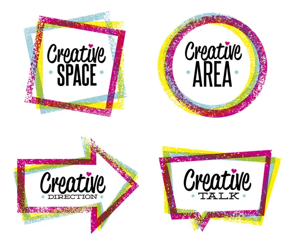 Creative space, art, direction, talk — Stock Vector