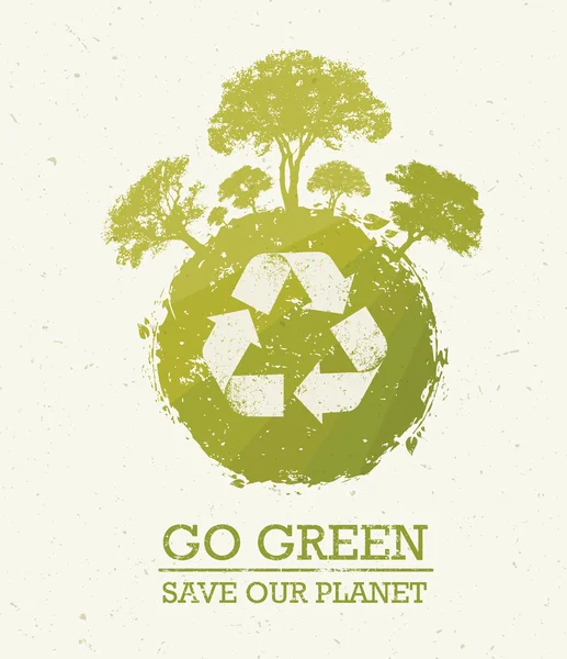 Go Green Eco Concept — Stock Vector