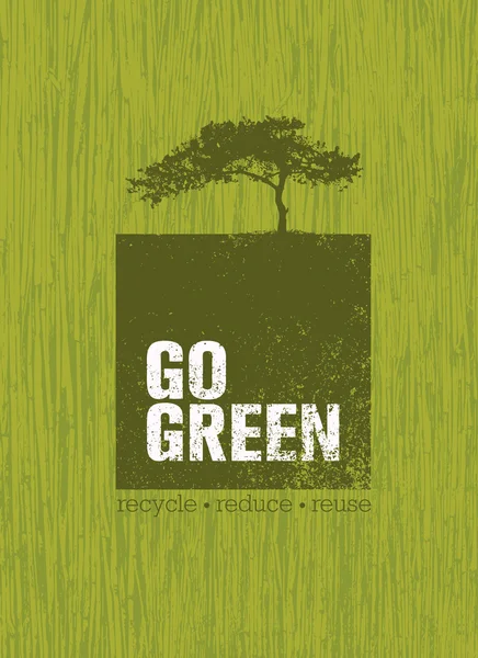 Affiche créative Go Green — Image vectorielle