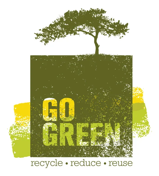 Affiche créative Go Green — Image vectorielle