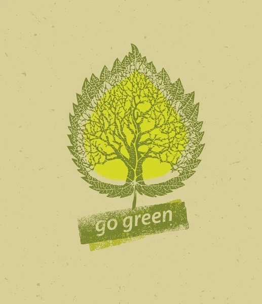 Go Green salvar árvores Poster — Vetor de Stock