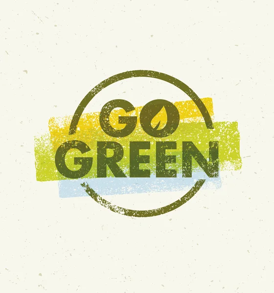 Go Green Label créatif — Image vectorielle