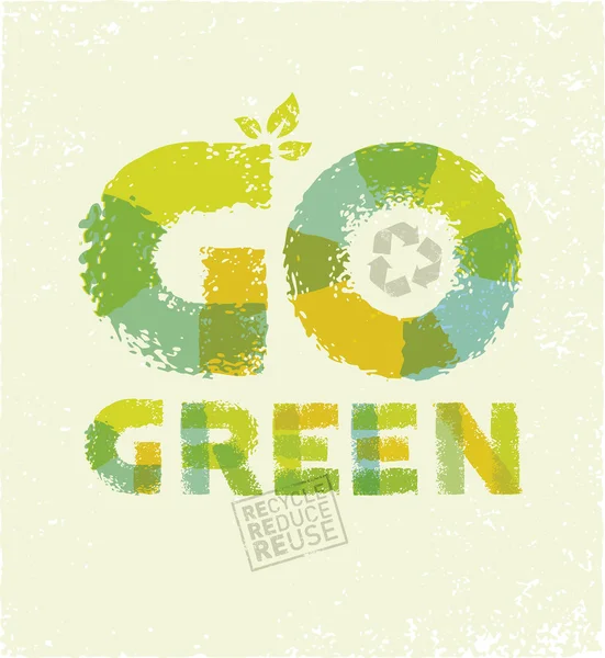 Go Green Eco Friendly — стоковый вектор