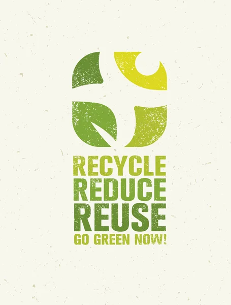 Recycle verminderen hergebruik motivatie Poster — Stockvector