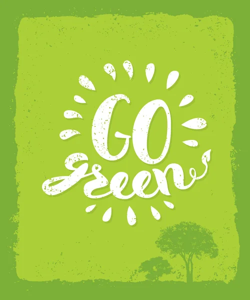 Go Green Concepto ecológico creativo — Vector de stock
