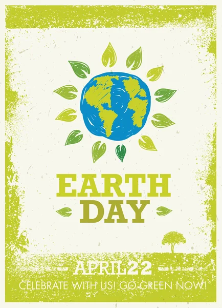 Earth Day Eco affisch — Stock vektor