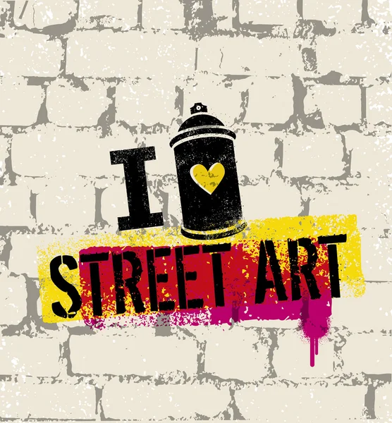 I Love Street arte cartel — Archivo Imágenes Vectoriales