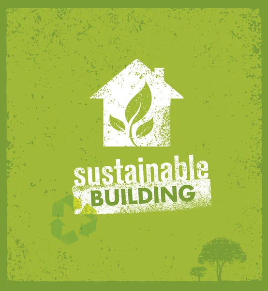 Sustainable Building Eco Buuner — Stock Vector