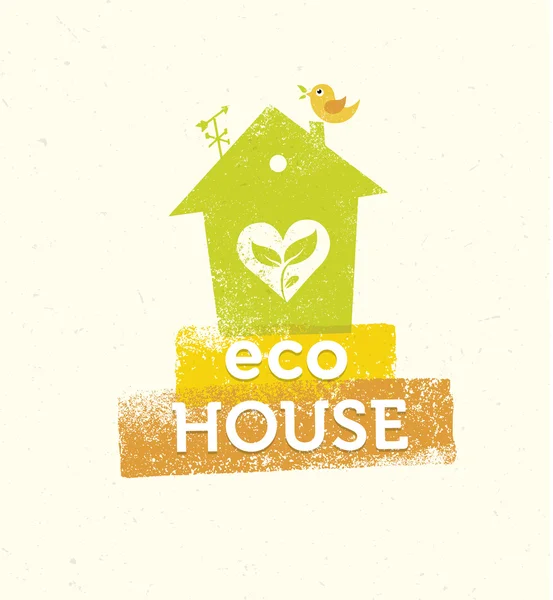 Eco Green House Concetto creativo — Vettoriale Stock