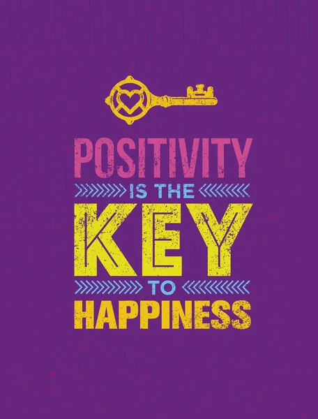 Positivity Is The Key To Happiness Quote — Stok Vektör