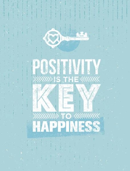 Positividade é a chave para a felicidade citação — Vetor de Stock
