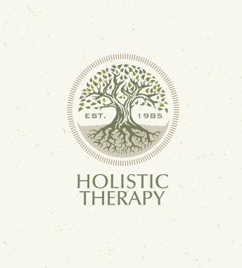 Holistic Therapy Tree With Roots clipart