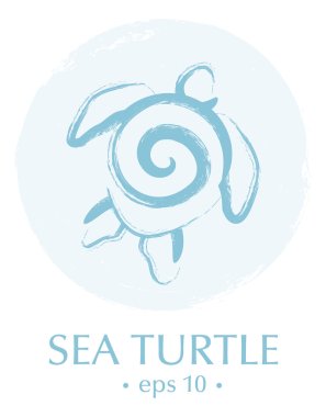Sea Turtle Inside Circle Brush