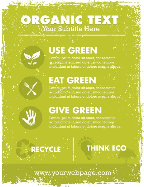 Organische Eco Green Banner — Stockvector