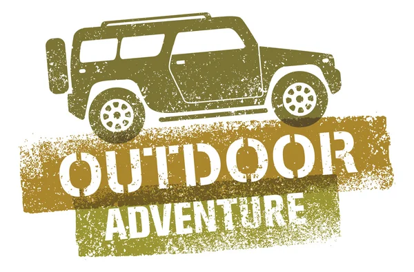 Off Road Car Aventura al aire libre — Vector de stock