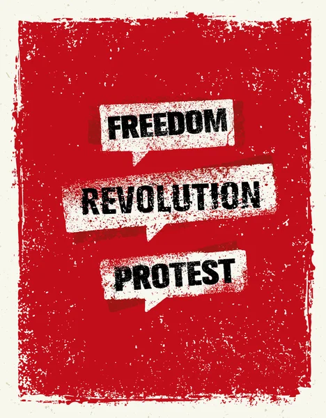 Ελευθερία, επανάσταση, διαμαρτυρία φυσαλίδες — Διανυσματικό Αρχείο