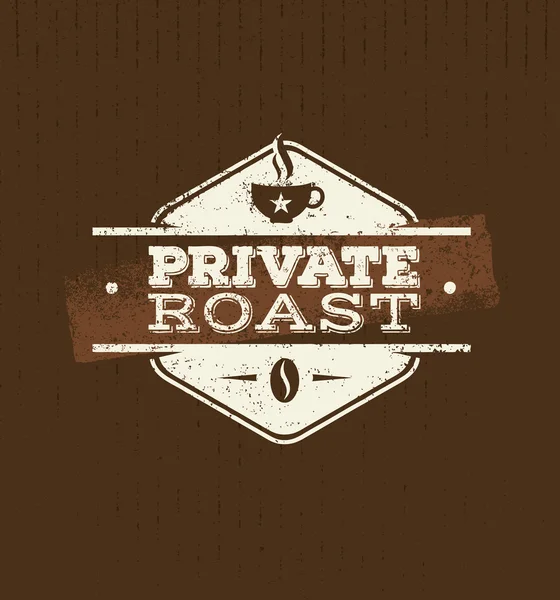 Café privado assado — Vetor de Stock