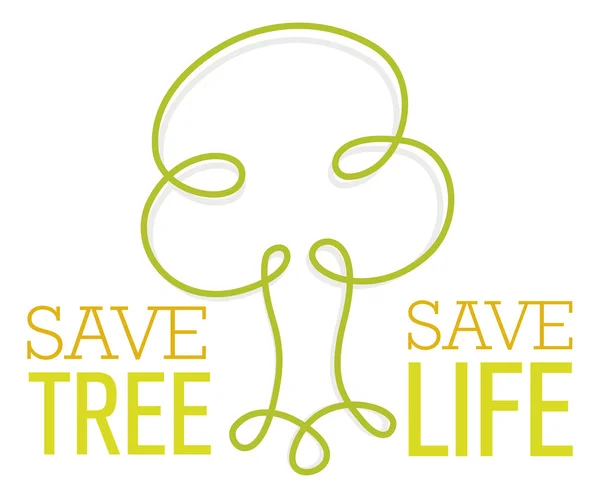 Save Tree Save Life Concept — Stock Vector
