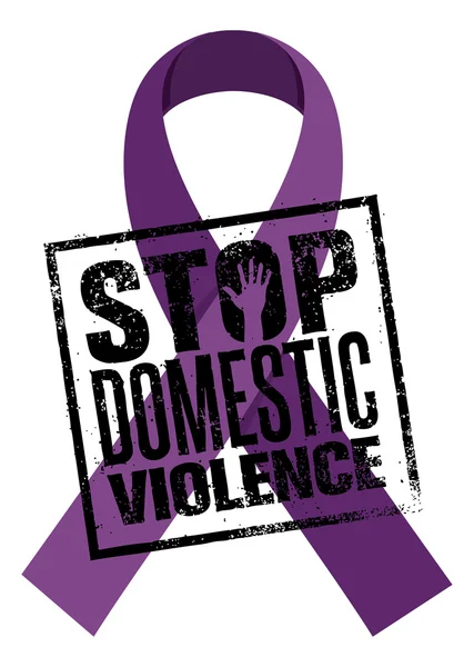 Stop Domestic Violence Stamp — Stock Vector