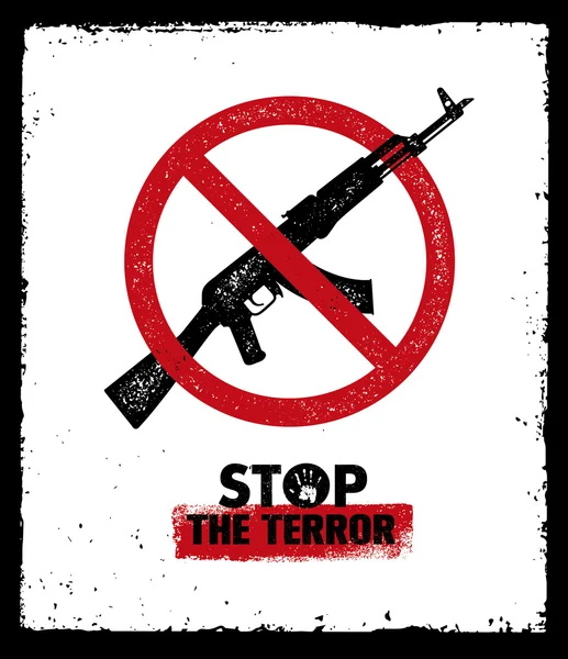 Stop al concetto di terrore — Vettoriale Stock