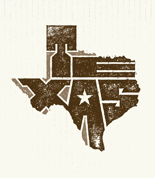 Letras de tipografía creativa del estado de Texas — Vector de stock