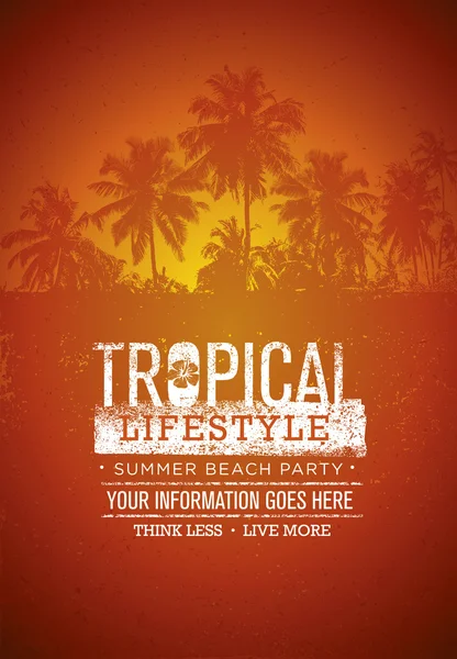 Style de vie tropical Summer Beach Party — Image vectorielle