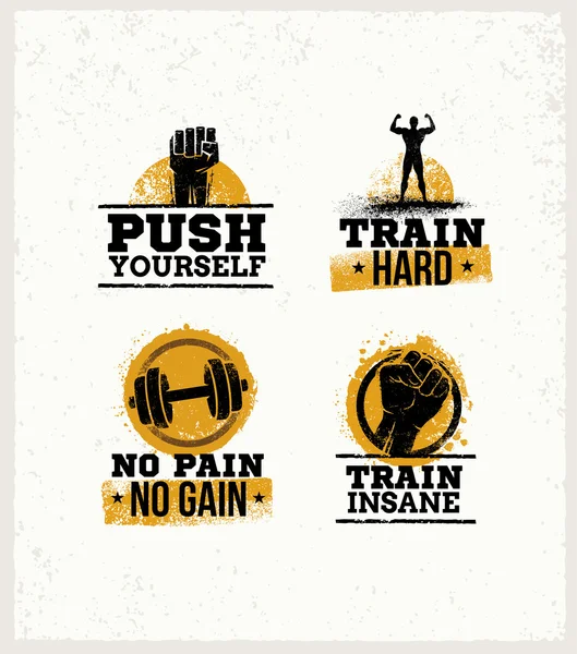 Entrenamiento Gimnasio Deporte y Fitness Motivación — Vector de stock