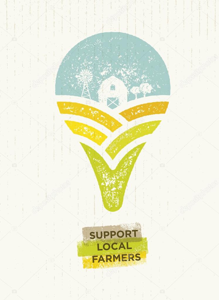 Support Local Farmers Vector Concept