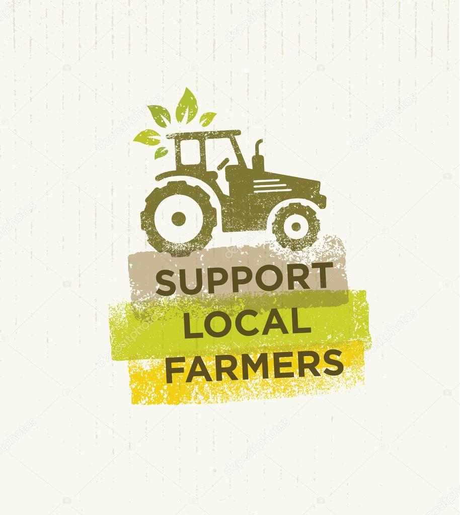 Support Local Farmers Vector Concept