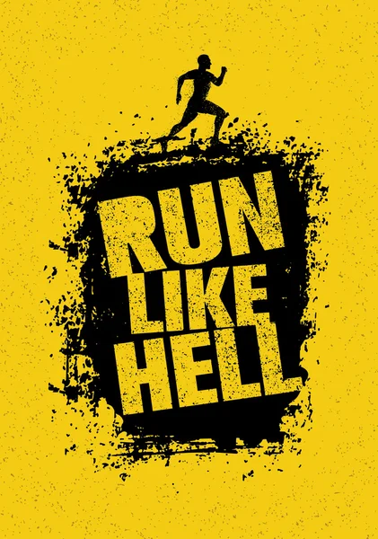 Run Like Hell Motivation Sport Banner. — Stock Vector