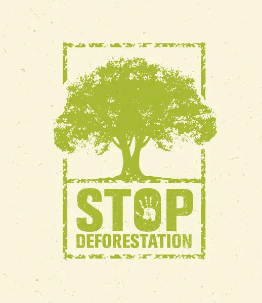 Save The Tree Organic Sign. — Stock Vector