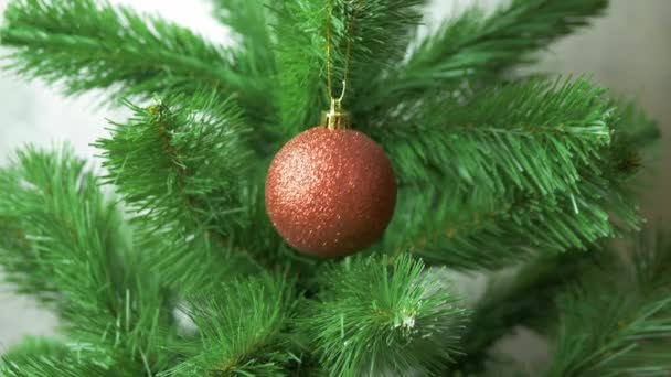 Árvore Natal Decorar Árvore Natal Pendurar Brinquedo Árvore Natal — Vídeo de Stock
