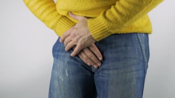 Problemi Del Sistema Genito Urinario Umano Dolore Alla Ghiandola Prostatica — Video Stock