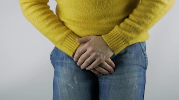 Prostatite Dor Uma Pessoa Sistema Geniturinário Uma Pessoa Tem Problemas — Vídeo de Stock