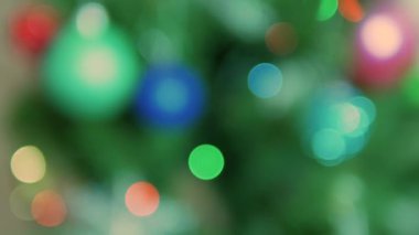 Bokeh yeni yıl, noel ışıkları parıldıyor, soyut arkaplan