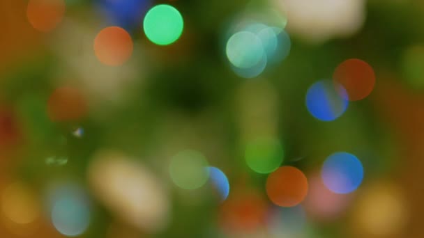Новогодняя Елка Абстракция Новый Год Боке Огни Цветные Праздничные Огни — стоковое видео