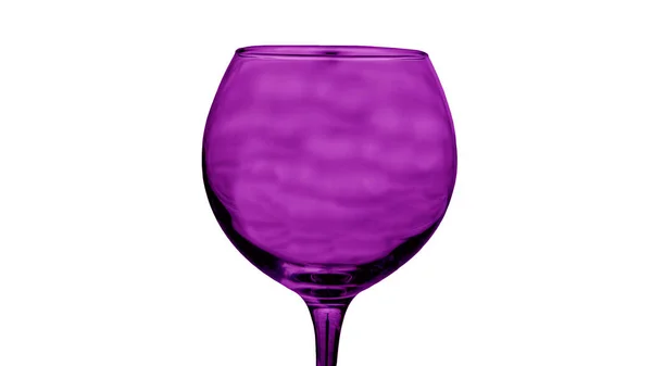 Vidrio Vacío Para Vino Color Púrpura Aislado Sobre Fondo Blanco — Foto de Stock