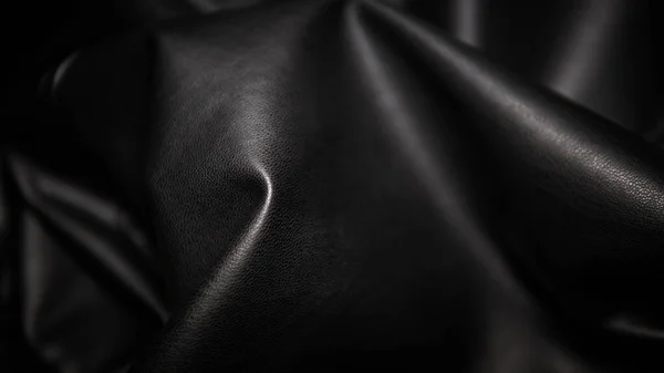 Lädertyg Mörkbrunt Rynkigt Läder Närbild Textilbakgrund — Stockfoto