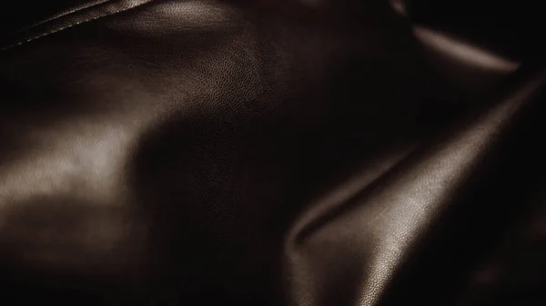 Textur Rynkigt Naturbrunt Läder Textil Läder Bakgrund Matt Läderväv Mönstrad — Stockfoto