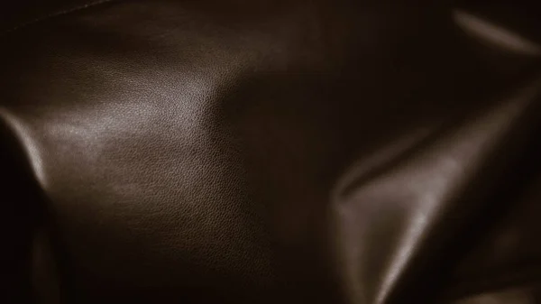 Textur Rynkigt Naturbrunt Läder Textil Läder Bakgrund — Stockfoto