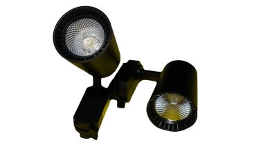 Beyaz arka planda siyah ışık var. Parça ışığı.