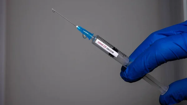 注射器のインフルエンザワクチン Covid 19ワクチン 2020ウクライナ — ストック写真